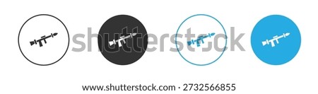 Grenade Launcher icons Set in Flat Vector Style