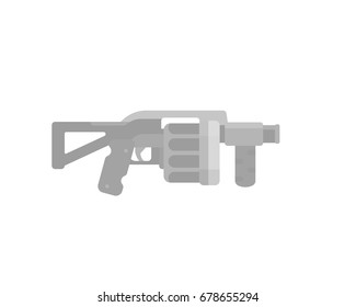 grenade launcher isolated on white, assault firearm