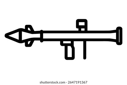 Granatwerfer Linie Symbol Vektor auf weißem Hintergrund 
Vektorgewehr-Symbol auf weißem Hintergrund