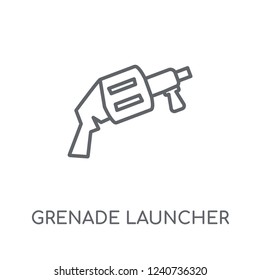 Grenade Launcher linear icon. Modern outline Grenade Launcher logo concept on white background from army and war collection. Suitable for use on web apps, mobile apps and print media.
