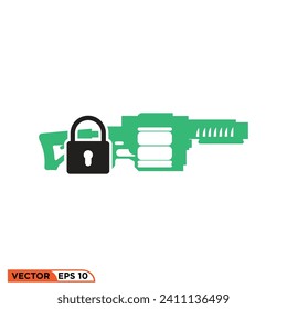 Plantilla de elemento gráfico vectorial de icono bloqueado del lanzador de granadas