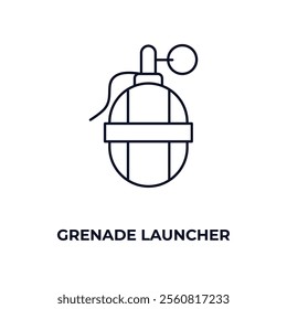 grenade launcher outline icon. Linear vector from army and military concept. Thin line grenade launcher icon isolated on white background