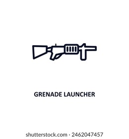 grenade launcher outline icon. Thin line icon from army and war collection. Editable vector isolated on white background