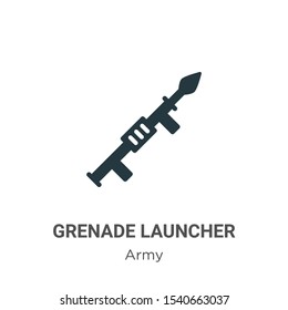 Grenade launcher vector icon on white background. Flat vector grenade launcher icon symbol sign from modern army collection for mobile concept and web apps design.