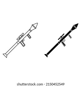 Grenade launcher vector icon set. weapon illustration sign collection. war symbol. army logo.