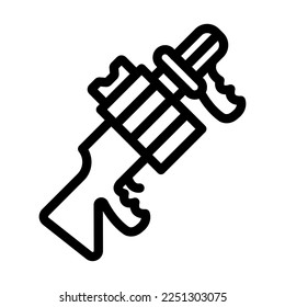 Grenade Launcher Vector Line Icon Design