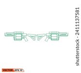 grenade launcher weapom icon vector graphic element template