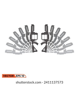 grenade launcher weapom icon vector graphic element template