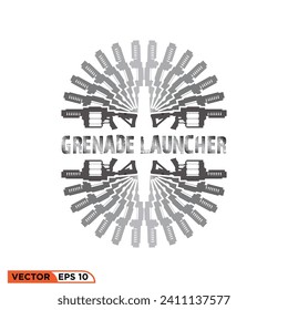 grenade launcher weapom icon vector graphic element template
