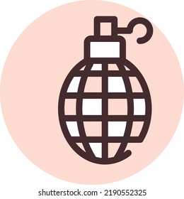 Grenade law, illustration, vector on a white background.
