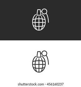 grenade line icon
