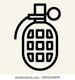 Grenade line icon. Fragmentation grenade vector illustration isolated on white. Bomb outline style designed for and app. Eps 10.