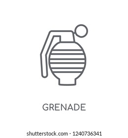 Grenade linear icon. Modern outline Grenade logo concept on white background from army and war collection. Suitable for use on web apps, mobile apps and print media.