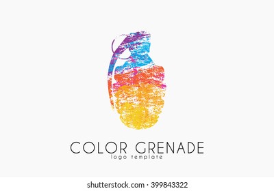 Grenade logo. Color grenade logo. Creative logo
