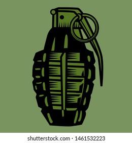 Grenade logo design for tshirt, badge, hat, patch etc 