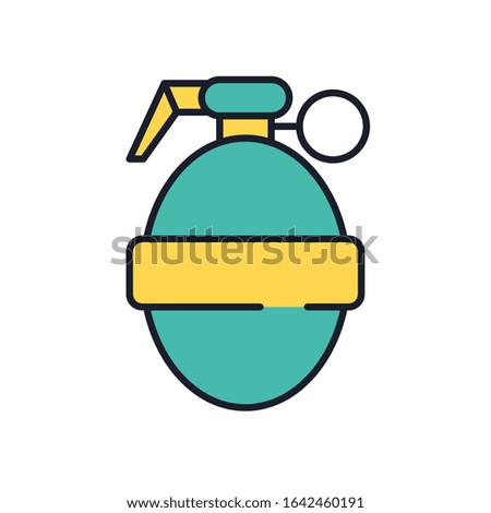 grenade military force line and fill style icon vector illustration design