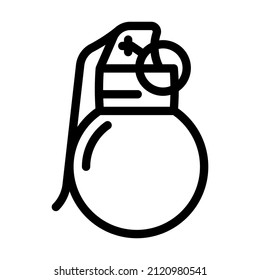 vector de icono de línea militar de granada. signo militar de granada. símbolo de contorno aislado ilustración negra