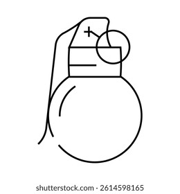 grenade military line icon vector. grenade military sign. isolated contour symbol black illustration