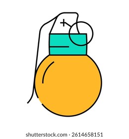 grenade military line icon vector. grenade military sign. isolated symbol illustration