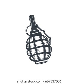 grenade on white vector illustration