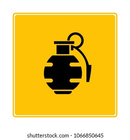 grenade on yellow background