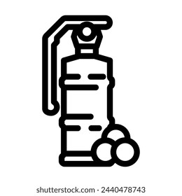 grenade paintball game line icon vector. grenade paintball game sign. isolated contour symbol black illustration