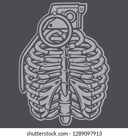 Grenade Ribcage Illustration