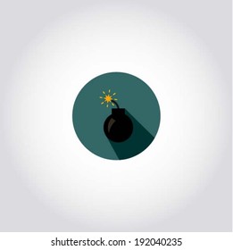 Grenade / round bomb - pirate icon, web symbol, app design element, vector illustration