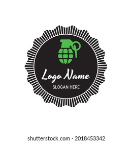 Grenade sign logo design template