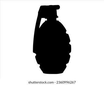 Silueta de granada arte vectorial fondo blanco