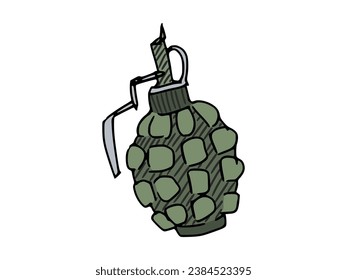 grenade simple drawing in doodle sketch style. doodle picture on stock vector