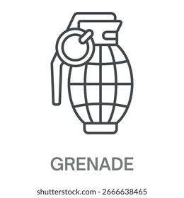 Ilustração de símbolo de contorno de design de estilo simples de granada