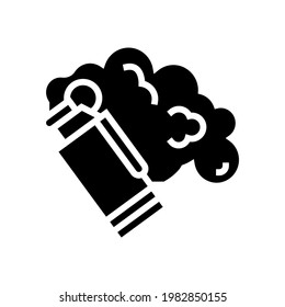 grenade smoke glyph icon vector. grenade smoke sign. isolated contour symbol black illustration