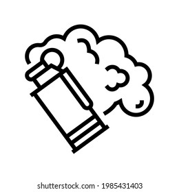 vector de icono de la línea de humo de granada. señal de humo de granada. símbolo de contorno aislado ilustración negra