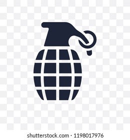 Grenade transparent icon. Grenade symbol design from Army collection.