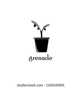 grenade tree in pot illustration. Element of flower icon for mobile concept and web apps. Detailed grenade tree in pot illustration can be used for web and mobile. Premium icon on white background