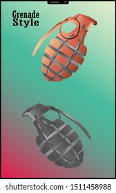 Grenade for use in battle, vector hd