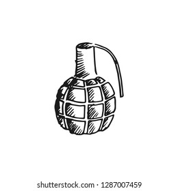 Grenade Vector Doodle Sketch Isolated On Stock Vector (Royalty Free ...