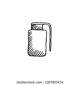 grenade vector doodle sketch isolated on white background