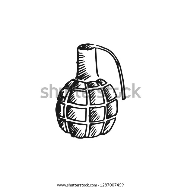 Grenade Vector Doodle Sketch Isolated On Stock Vector (Royalty Free ...