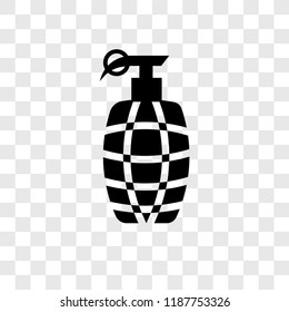 Grenade vector icon isolated on transparent background, Grenade transparency logo concept