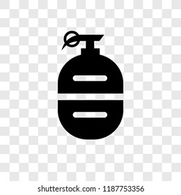 Grenade vector icon isolated on transparent background, Grenade transparency logo concept