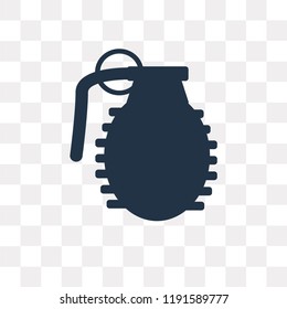 Grenade vector icon isolated on transparent background, Grenade transparency concept can be used web and mobile