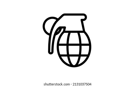 grenade vector icon simple perfect pixel outline design with white background