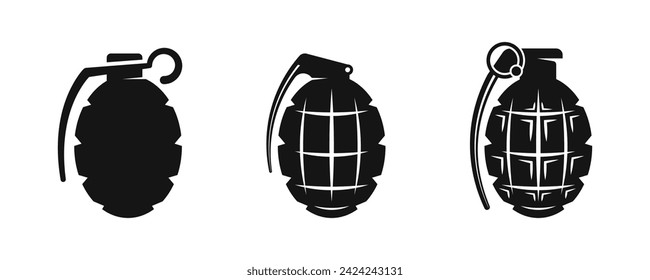 Grenade vector icons. Hand grenade icon set. 