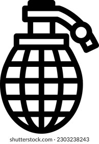 grenade Vector illustration on a transparent background. Premium quality symmbols. Thin line vector icons for concept and graphic design. 
