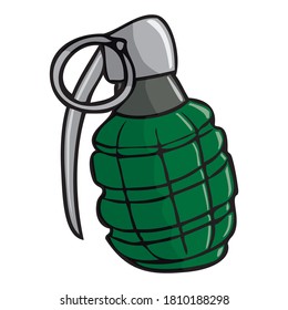 grenade vector illustration,isolated on white background,top view