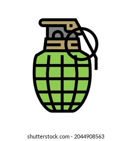 vector de color de arma de guerra de granada. signo de arma de guerra con granadas. ilustración de símbolo aislado