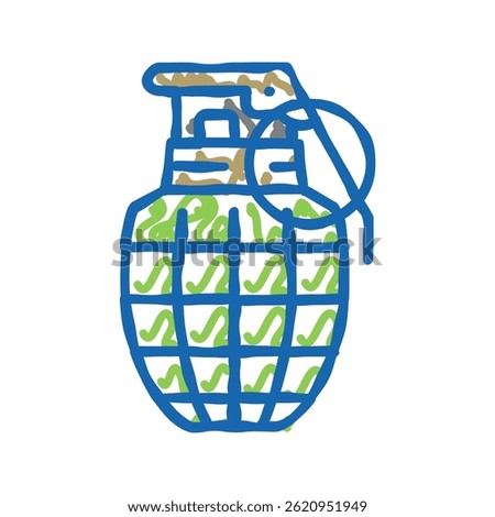 grenade war weapon doodle icon sketch vector. grenade war weapon sign. isolated symbol illustration