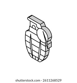 grenade war weapon isometric icon vector. grenade war weapon sign. isolated symbol illustration
